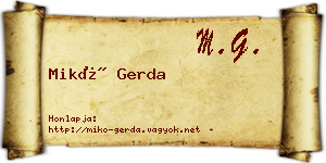 Mikó Gerda névjegykártya